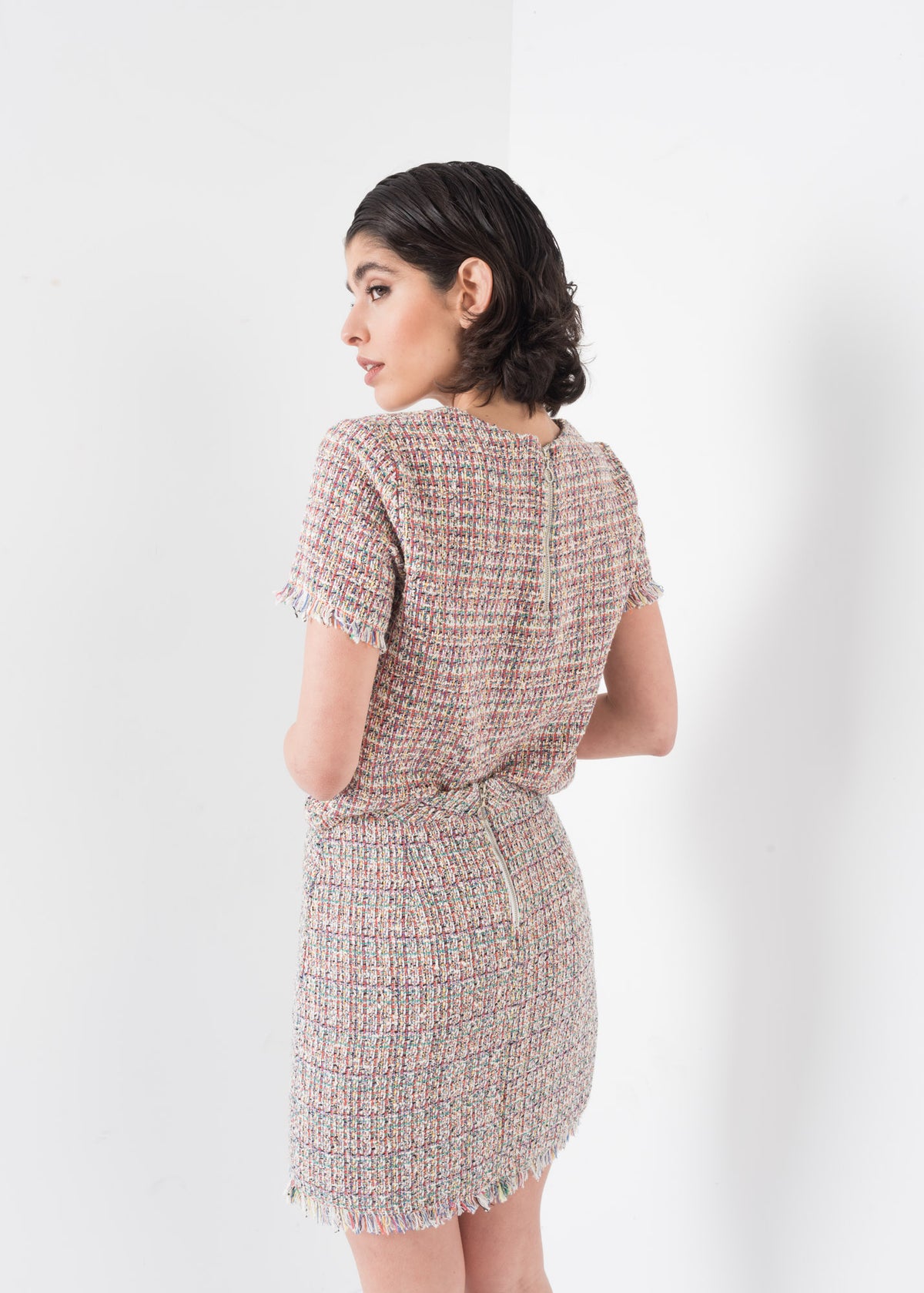 Minifalda tweed colores de linú